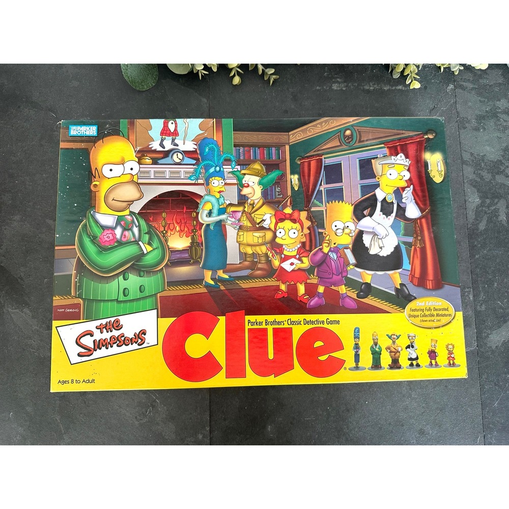 The Simpsons Clue Parker Brothers Classic Detective Game 2nd edition board game